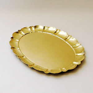 Swedish oval brass plate/tray by Lars Holmström, Arvika 1950s