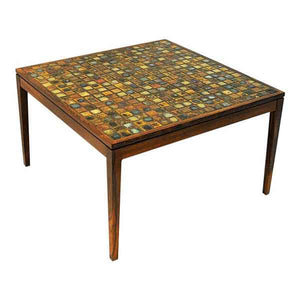 Coffe or Livingroom rosewoodtable with small ceramic tiles - Denmark 1960s