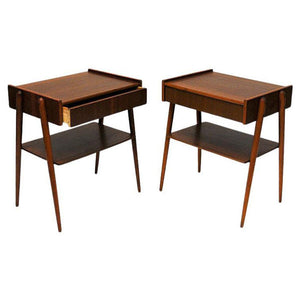 Midcentury mahogany night tables pair by Calström & Co - Sweden 1960s