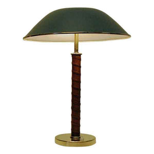 Brass and leather tablelamp by NK 1940`s - Sweden