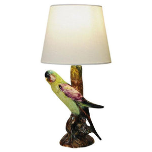 Italian design Budgerigar bird ceramic table lamp 1950s