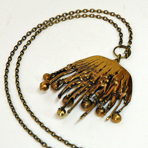 Bronze melted-look pendant necklace by Pentti Sarpaneva Finland 1970s