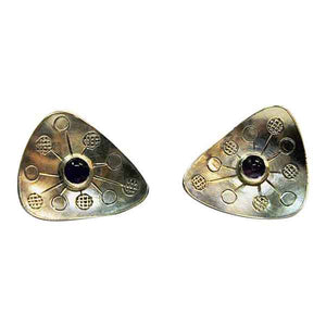Vintage triangle silver earrings by Rey Urban, Sweden 1957