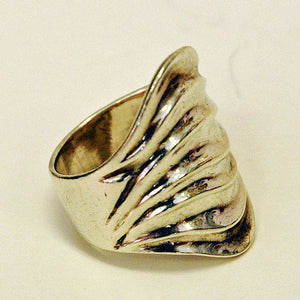 Vintage Silverring with wave surface 1970s, Sweden