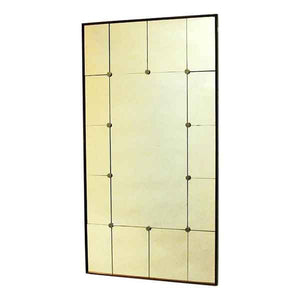 Vintage wood wallmirror with rectangular sections - Sweden 1950`s