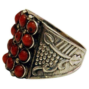 Petite red stone decorated silvering 1940s
