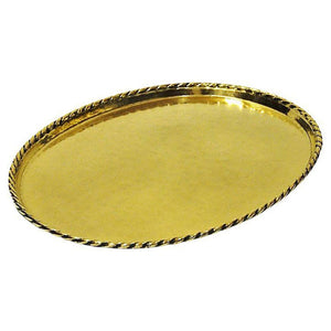Lovely large and oval Swedish brass plate/tray from the 1940s