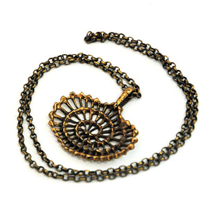 Large and oval Swedish bronze necklace by K.E Palmberg for Alton 1970s