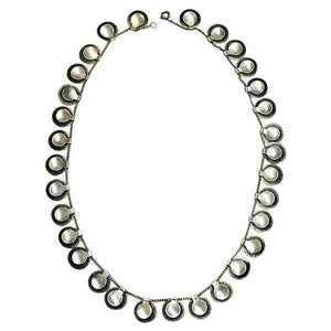 Silver vintage necklace Guillocher patterns by Grete Prytz Kittelsen 1950s, Norway