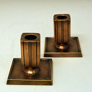 Lovely bronze candleholder pair by GAB Sweden 1930s