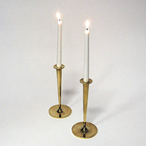 Lovely vintage brass candleholder pair by Arthur Pe, Kolbäck - Sweden 1960s