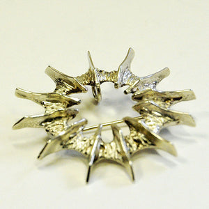 Silver brooch ‘Abstract Sun’ by Studio Else & Paul- Norway 1970s