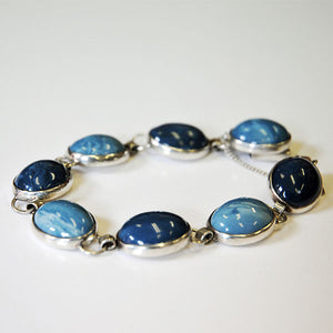 Blue stone vintage silverbracelet by Ove Nordström, Sweden 1971