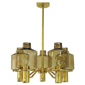 Brass ceiling lamp mod T507 by Hans Agne Jakobsson, Sweden 1960s