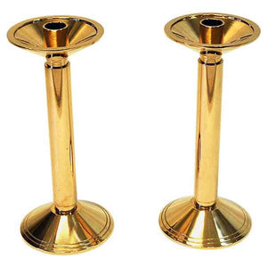 Large and heavy brass candleholder pair by Lars Holmström 1960s, Sweden