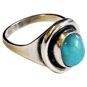 Oval turquoise stone silvering by Sven Holmström 1950s -Sweden