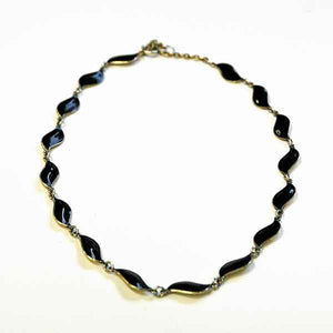 Lovely Black enamelled necklace by Aksel Holmsen 1950s -Norway
